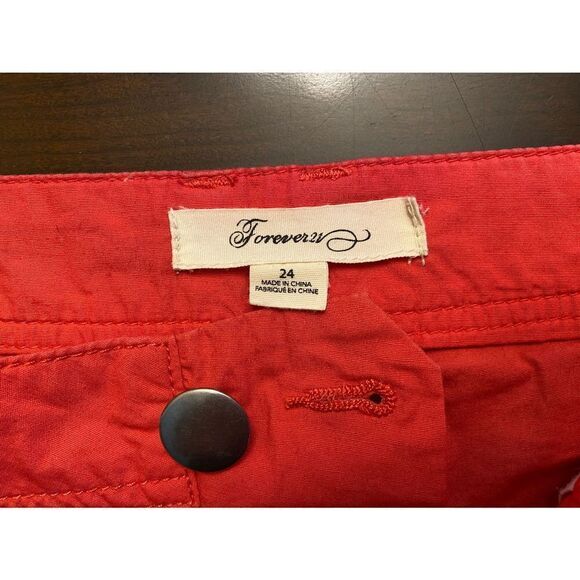 Woman’s Jr Forever 21 Size 24 Dark Pink Cotton Stylish Summer Shorts - Picture 3 of 4